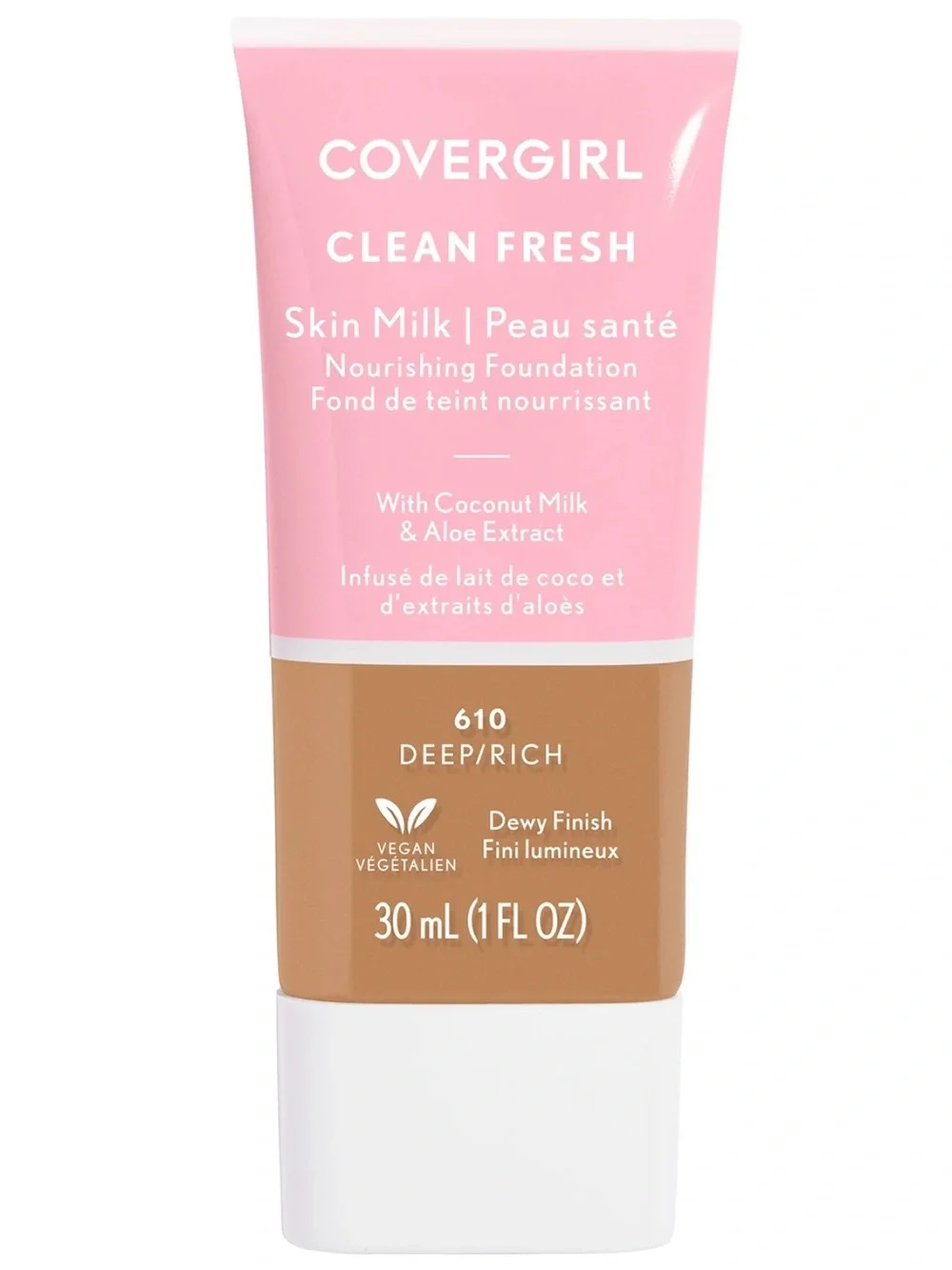 3/$12 CoverGirl 610 Rich/Deep Clean Fresh Skin Milk Nourishing Foundation 1oz